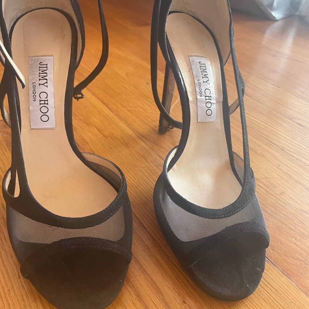 Used jimmy choo LIU 100 38.5 black heels